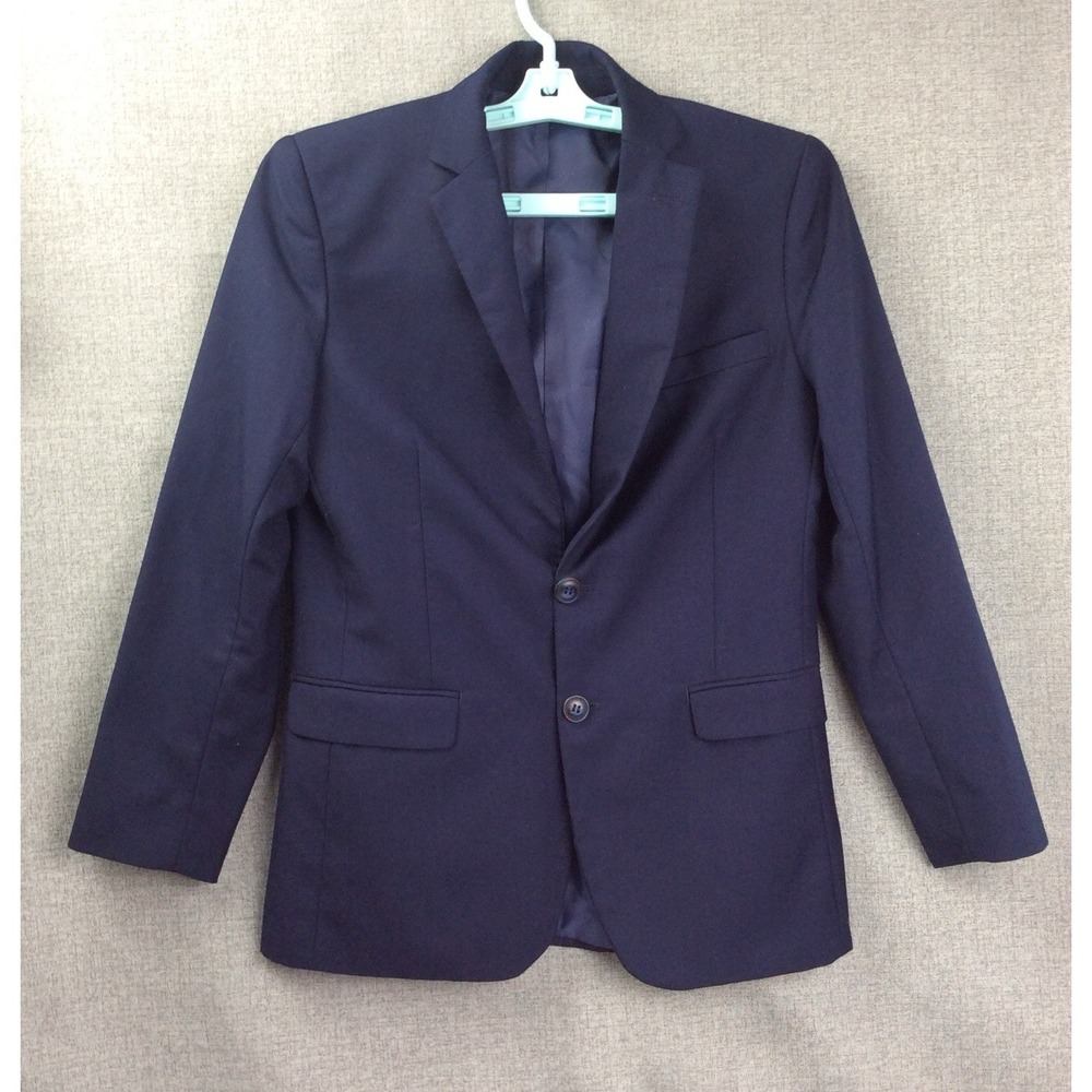 Marvelous World Boys Navy Blue Blazer Jacket Formal Suit Coat Sz 14 Preppy
